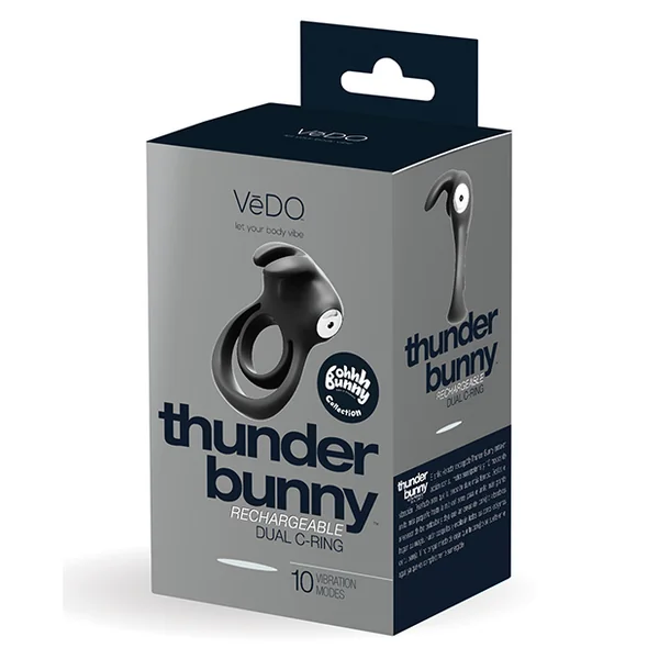 VEDO THUNDER BUNNY DUAL RING RECHARGEABLE BLACK PEARL