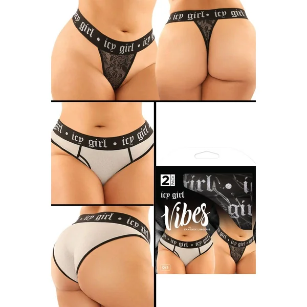 Vibes Icy Girl Thong 2pk by Fantasy Lingerie