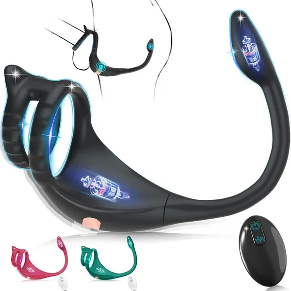 Vibrating Cock Ring & Taint Stimulator – Remote Control Anal Plug & Prostate Massager