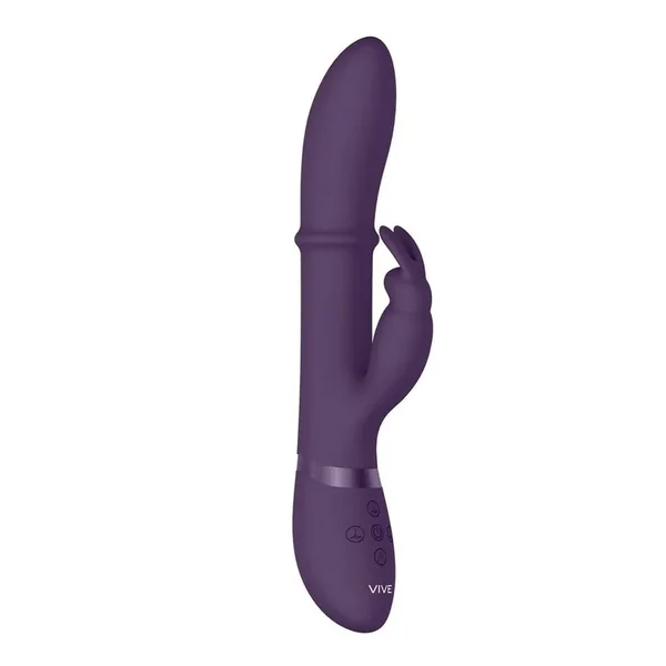 Vive Halo Rechargeable Silicone Ring Rabbit Vibrator – Purple
