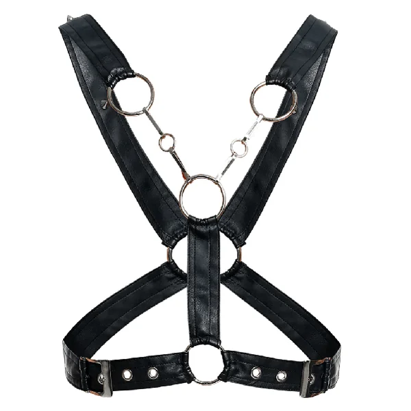 (WD)MALE BASICS DNGEON CROSS C HARNESS BLACK O/S