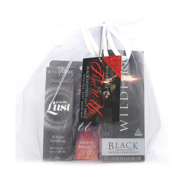 Wildfire Fire It Up Black Pleasure Oil Couples Gift Pack
