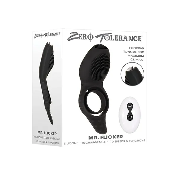 Zero Tolerance Mr. Flicker Vibrating Cock Ring – Black