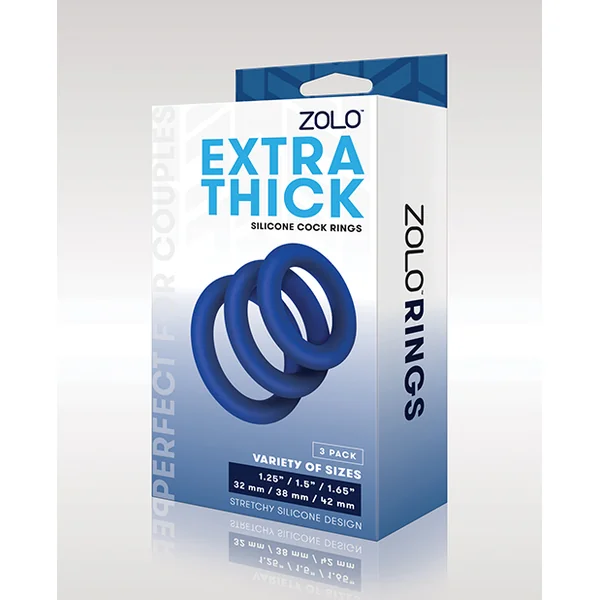 ZOLO EXTRA THICK SILICONE COCK RING 3PK